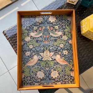William Morris Wooden Tray With Handles | Serving Tray Handles | Gift For Her | Tea Tray | Decorative Tray | Housewarming Gift