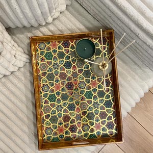 Wooden Tray With Handles | Serving Tray Handles | Ottoman Tray With Handles | Gift For Her | Tea Tray With Handles | Decorative Tray