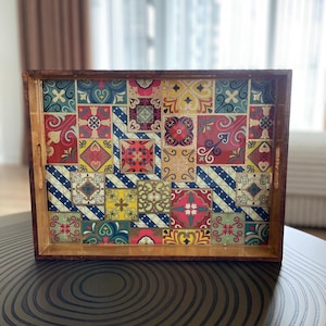 Wooden Tray With Handles | Serving Tray Handles | Ottoman Tray With Handles | Gift For Her | Tea Tray With Handles | Decorative Tray