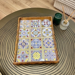 Wooden Tray With Handles | Serving Tray Handles | Ottoman Tray With Handles | Gift For Her | Tea Tray With Handles | Decorative Tray
