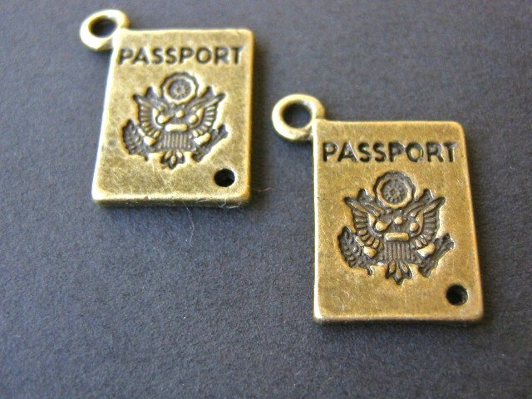 18x12mm Passport Charms Antique Bronze 10pc Etsy