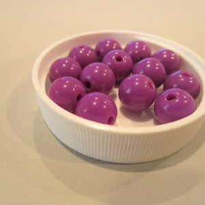 10mm Round Opaque Purple Acrylic Beads 50pc
