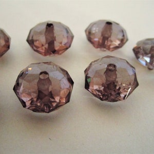 14x10mm Faceted Rondelle Transparent Gray Acrylic Beads 20pc