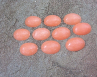 18x13mm Oval Orange Cabochon Vintage Lucite 10pc