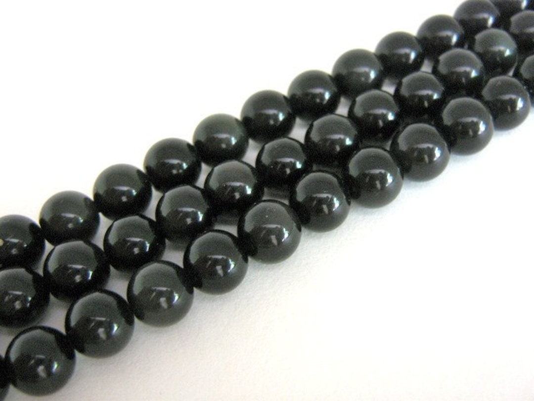 Genuine Black Obsidian 6/8/10/12/14mm Round Beads Gemstone Necklace 18