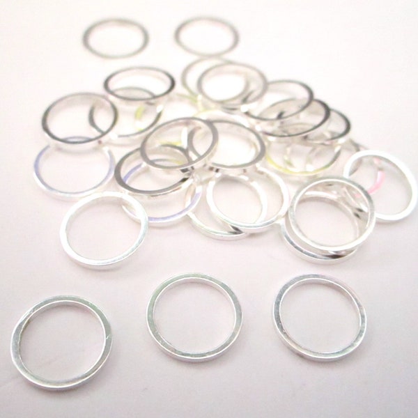 Round Closed Jump Rings 10mm Link Silver Tone Finish 30pc