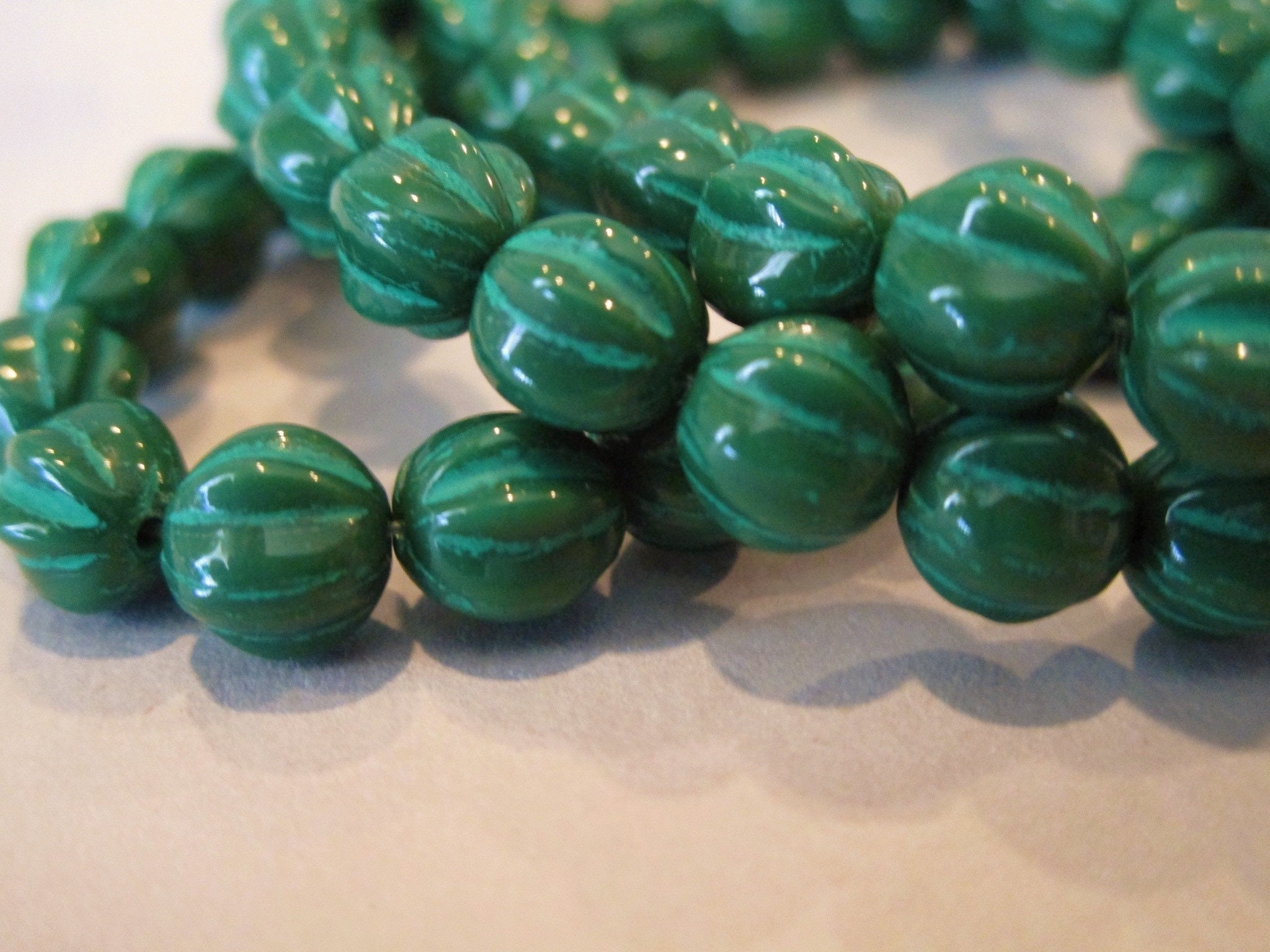 22mm Mykonos Metal Conch Shell Beads - Green Patina - 6 Beads