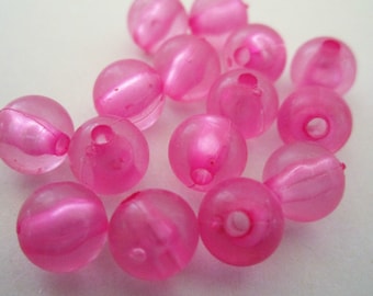 8mm Smooth Round Dark Pink Acrylic Beads 50pc