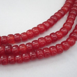 8x5mm Heshi Rondelle Carnelian Gemstone Beads 67pc