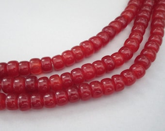 8x5mm Heshi Rondelle Carnelian Gemstone Beads 67pc