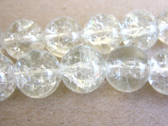 12pc 10mm round crackle glass bead pls pick a color