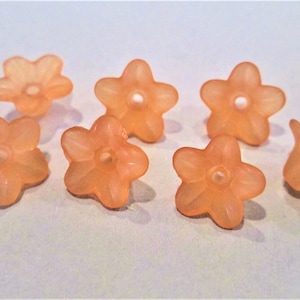 10x5mm Bell Flower Frosted Orange Acrylic Beads 50pc