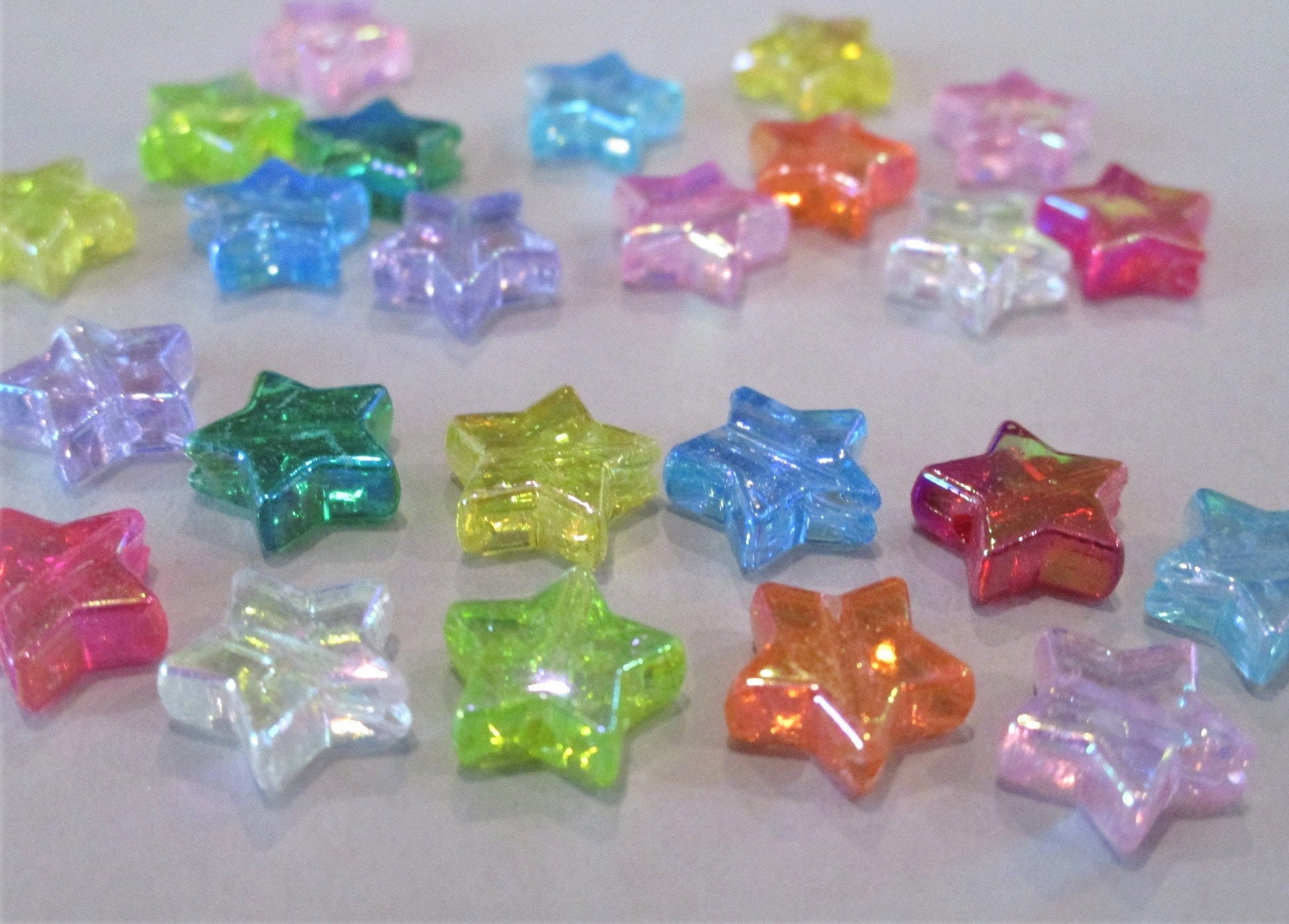 600 Assorted Size And Color Acrylic  Crystals 2 mm 10mm. 