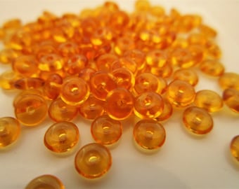4mm Smooth Rondelle Topaz Brown Czech Glass Beads 100pc