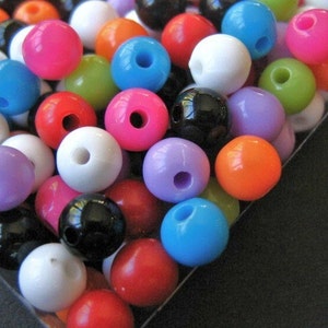6mm Round Assorted Opaque Acrylic Beads 150pc