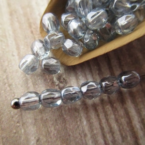 3mm Faceted Round Lumi Blue Czech Beads Fire Polished 50pc