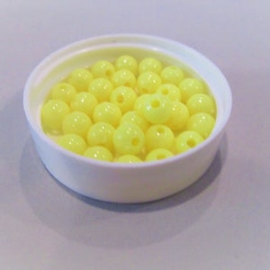 6mm Round Yellow Opaque Acrylic Beads 100pc/200pc