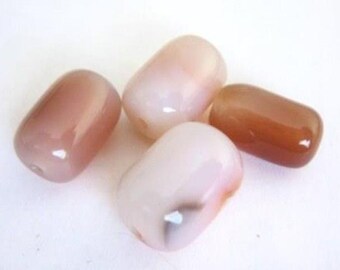 14x17-21mm Barrel Red White Agate Beads Gemstone 10pc