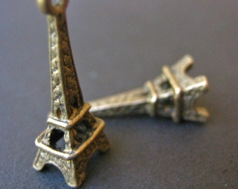 24x8mm Eiffel Tower Charms Antique Bronze Finish 12pc