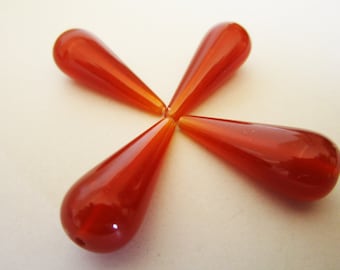 29x11mm Teardrop Brown Vintage Lucite Drop Beads 15pc