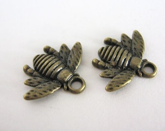 12pc Bee Charm 21x16mm Bumble Bee Antique Bronze