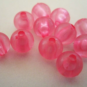 8mm Smooth Round Pink Acrylic Beads 50pc