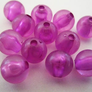 8mm Smooth Round Purple Acrylic Beads 49pc