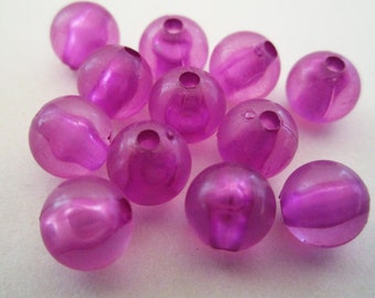 8mm Smooth Round Purple Acrylic Beads 49pc
