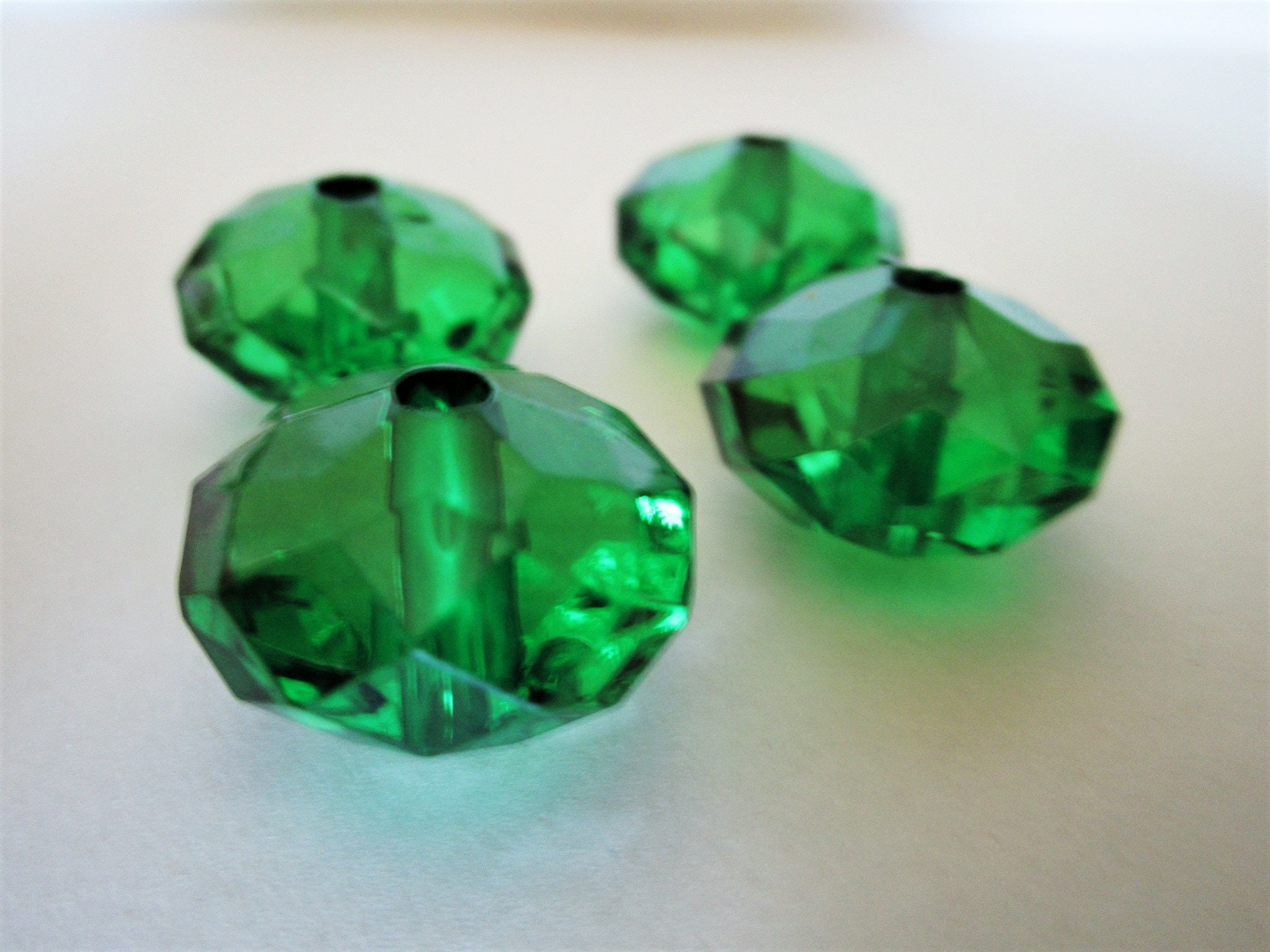 Plastic Faceted Beads, Round Opaque, 12mm, 1000-pc, Emerald green