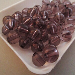 10mm Smooth Round Transparent Gray Acrylic Beads 50pc
