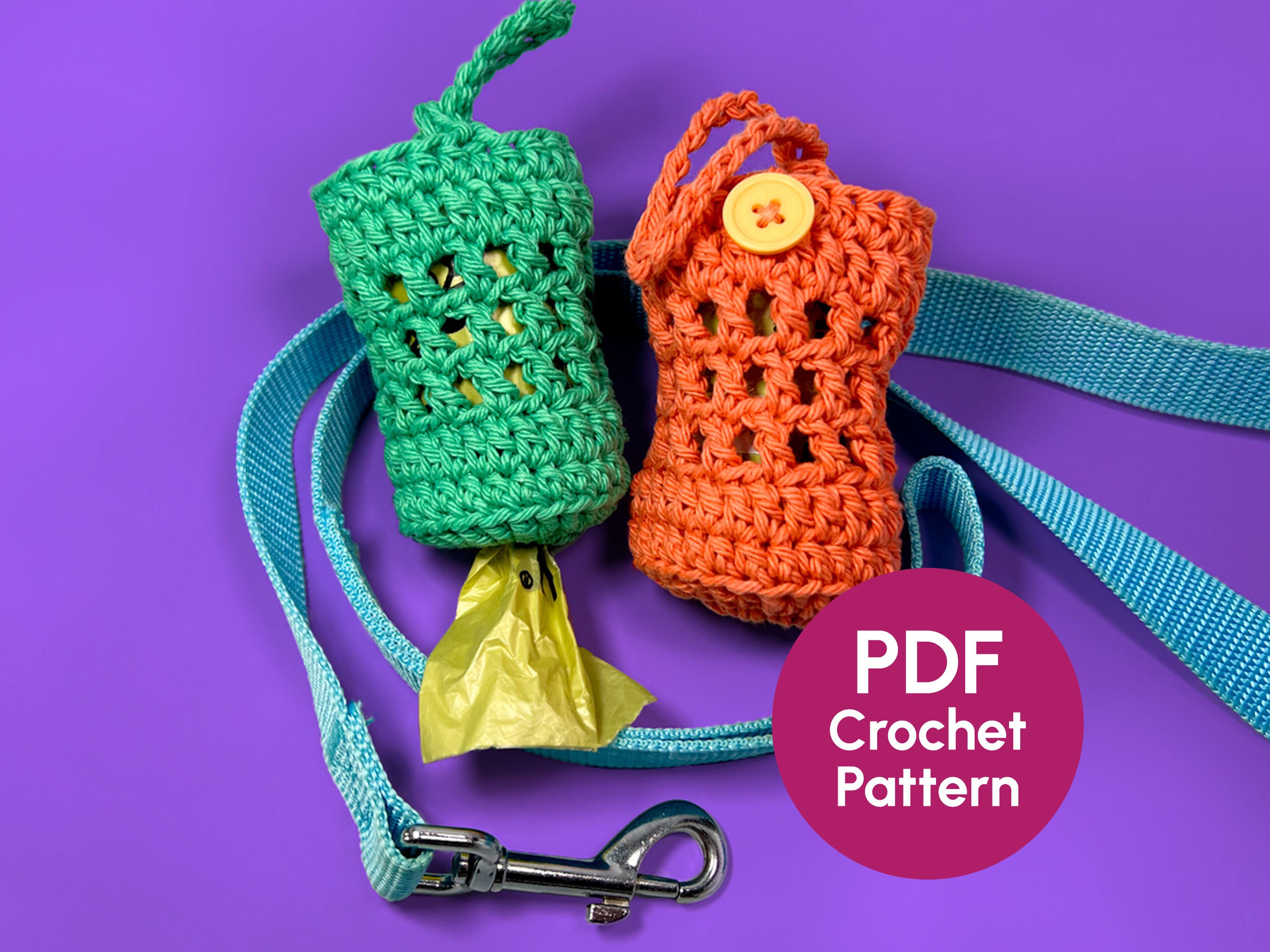 CROCHET PATTERN | Mesh Poo Bag Holder for Pet Walking and Training | DIY Handmade Gift for Dog Lover
