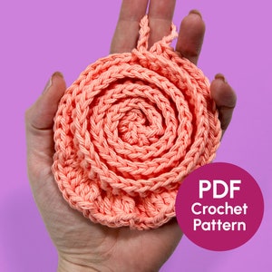 WZÓR SZYDEŁKOWY | Spiral Seashell Facial Scrubbie | Ręcznie robiony plażowy prezent do pielęgnacji