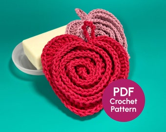 CROCHET PATTERN | Spiral Heart Facial Scrubbie | DIY Handmade Gift for Self Care
