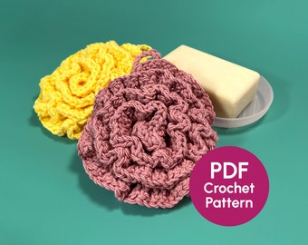 CROCHET PATTERN | Spiral Flower Facial Scrubbie | DIY Handmade Floral Aesthetic Gift for Self Care