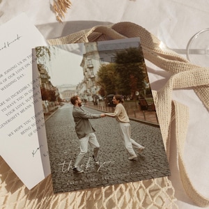 Cartes de remerciement de mariage avec photo en téléchargement numérique, modèle de carte de remerciement photo, note de remerciement modifiable après le mariage