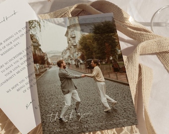 Elegant Wedding Photo Thank You Card • Minimalist Template (Digital Download) -KA10
