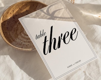 Vintage Chic Wedding Table Numbers Template • Script Calligraphy (Digital Download) -BO10