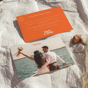 Modèle de carte de remerciement de mariage disco, coloré amusant rétro fantaisiste esthétique minimaliste, téléchargement numérique, papeterie imprimable