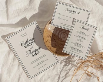 Elegant Wedding Invitation Suite Template • Classic Luxe Chic (Digital Download) -CA20