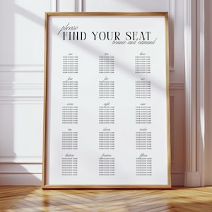 Modèle de plan de table pour mariage élégant, design rétro vintage (téléchargement numérique) -BO10