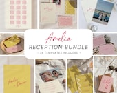 Whimsical Wavy Wedding Reception Bundle – Editable Canva Templates (Digital Download) -AM10