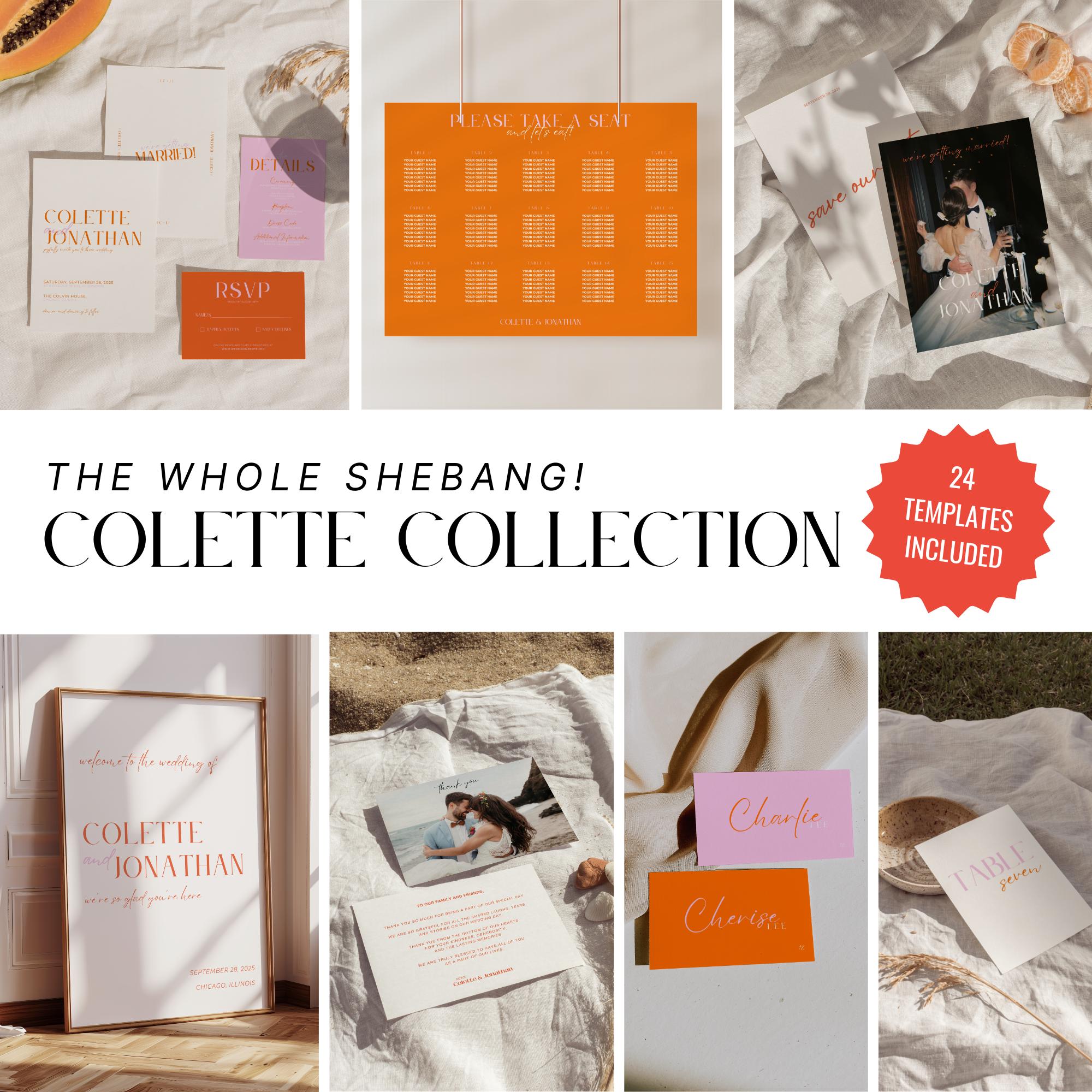 Colorful Wedding Reception Bundle Bold Bright Template Package Destination Summer Spring Wedding Signage Editable Stationery Bundle -CO10
