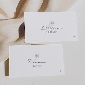 Wildflower Place Card Template, Wedding Name Cards, Editable Table Setting Cards, Bridal Shower Decor, Seating Card, Boho Wildflower Wedding