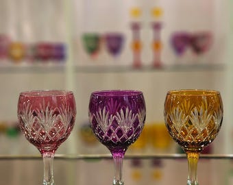 Handcrafted Bohemian Wine Glasses Set: Colorful Goblets for Elegant Occasions