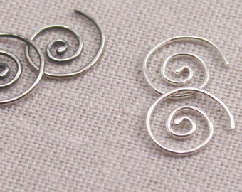 Tiny Spiral Earrings in Sterling Silver