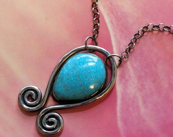 Skydrop Necklace in Turquoise and Sterling Silver