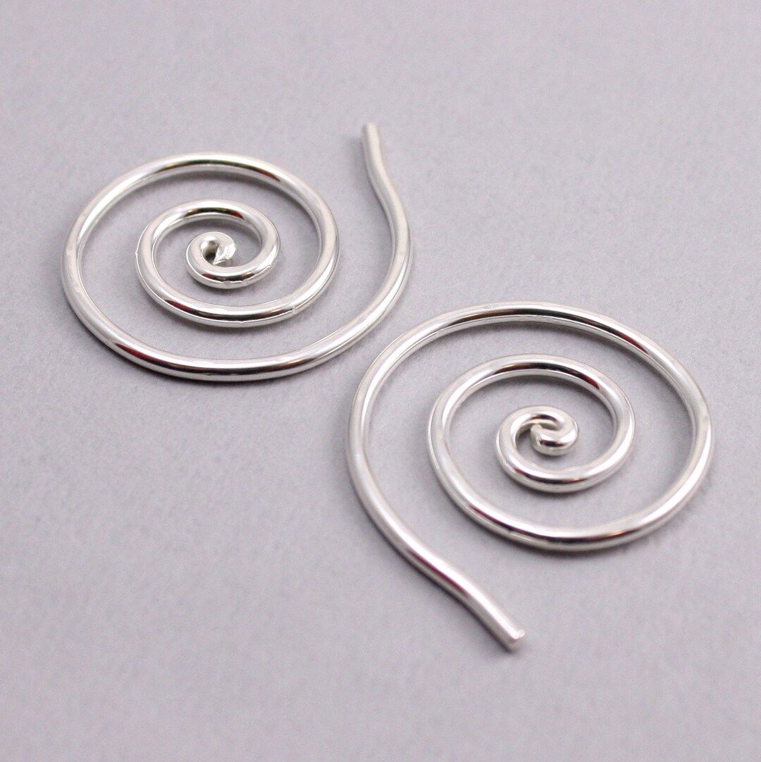 12 Gauge Sterling Spiral Earrings for Stretched Piercings - Etsy