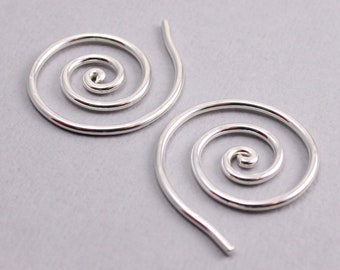 12 Gauge Sterling Spiral Earrings for Stretched Piercings