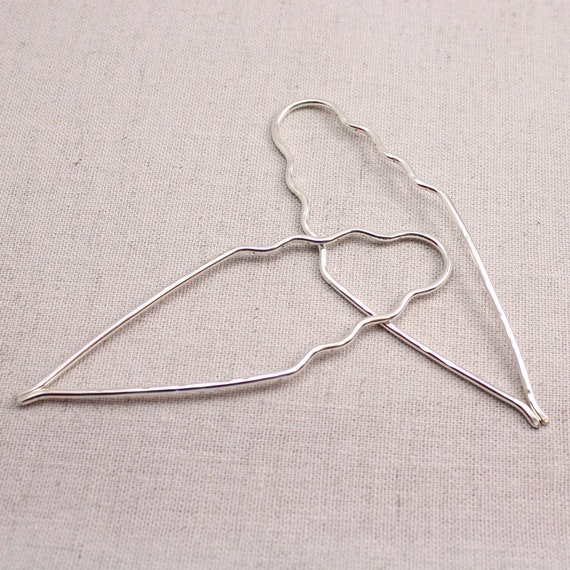 Pair Of Large Sterling Silver Hairpins Etsy