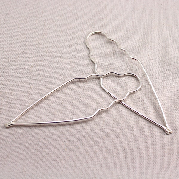Pair of Large Sterling Silver Hairpins
